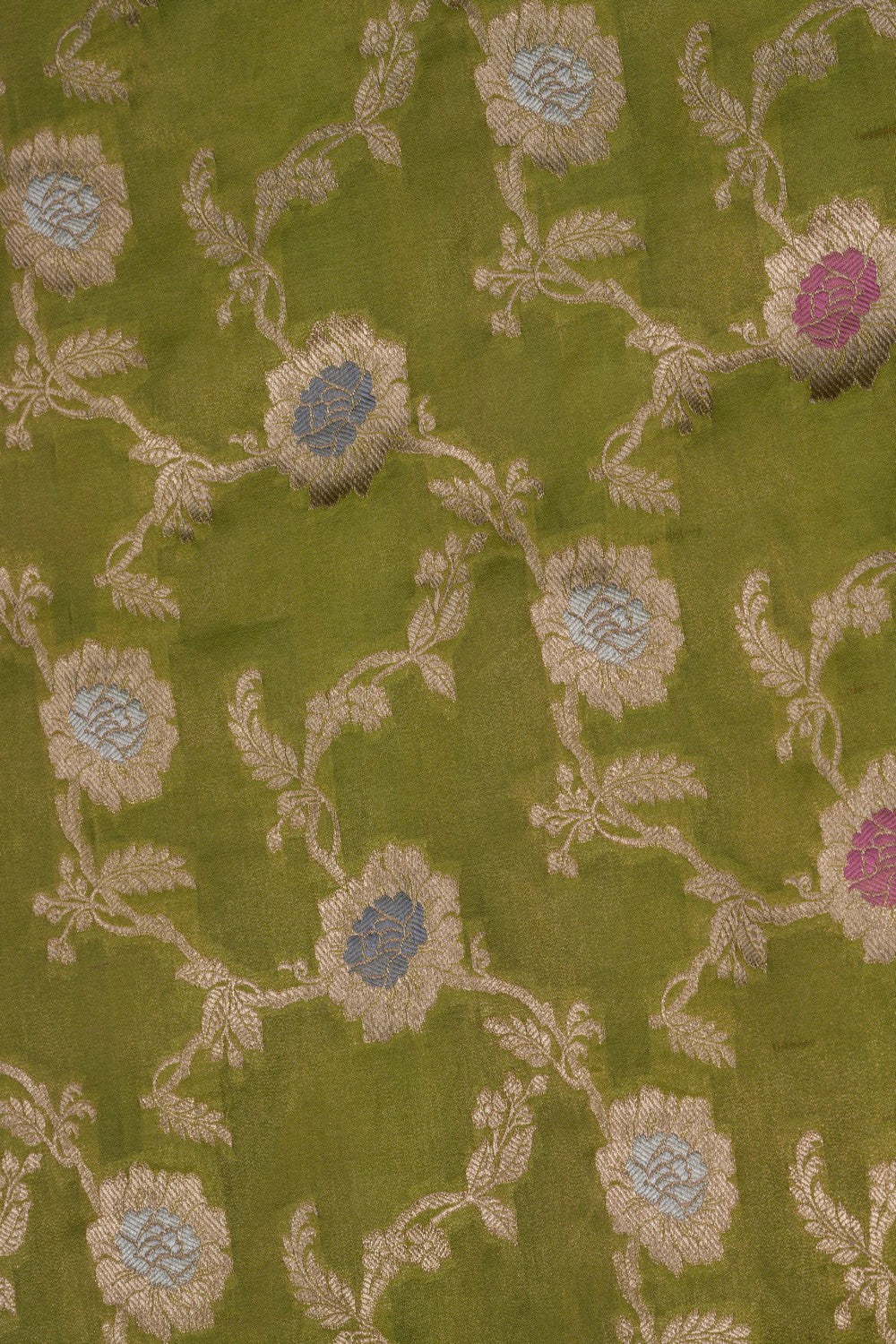 Image of Banarasi Katan Tissue Silk Green Saree